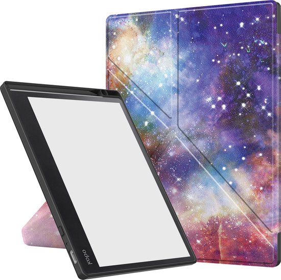 Hoesje Geschikt voor Kobo Elipsa 2E Hoes Bescherm Hoesje Case Sleep Cover Trifold - Hoes Geschikt voor Kobo Elipsa 2E Hoesje - Galaxy van Hoesje  — afbeelding 4