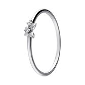 Lucardi Dames Zilveren ring vlinder zirkonia - Oorbellen - 925 Zilver - Zilverkleurig