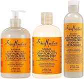 Shea Moisture Baobab & Tea Tree Oils Bundle | Low Porosity Protein-Free Leave-In Detangler 8 Oz, Low Porosity Protein-Free Conditioner for 13 Oz & Low Porosity Protein-Free Shampoo