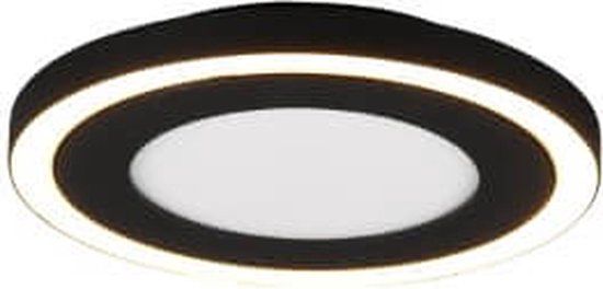 Reality - LED Plafondlamp - Plafondverlichting - 17W - Warm Wit 3000K - Rond - Zwart - Kunststof