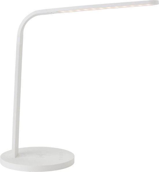Lampe Brilliant , Lampe de table LED Idelle avec station de charge à induction blanche, 1x LED intégrée, 6,5W LED intégrée, (640lm, 2900-5300K), recharge sans fil d'appareils mobiles