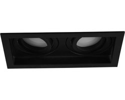 TRIO KENAI - Inbouwspot - Zwart mat - excl. 2x GU10 4,5 W - Zwenkbaar - Plafondbevestiging
