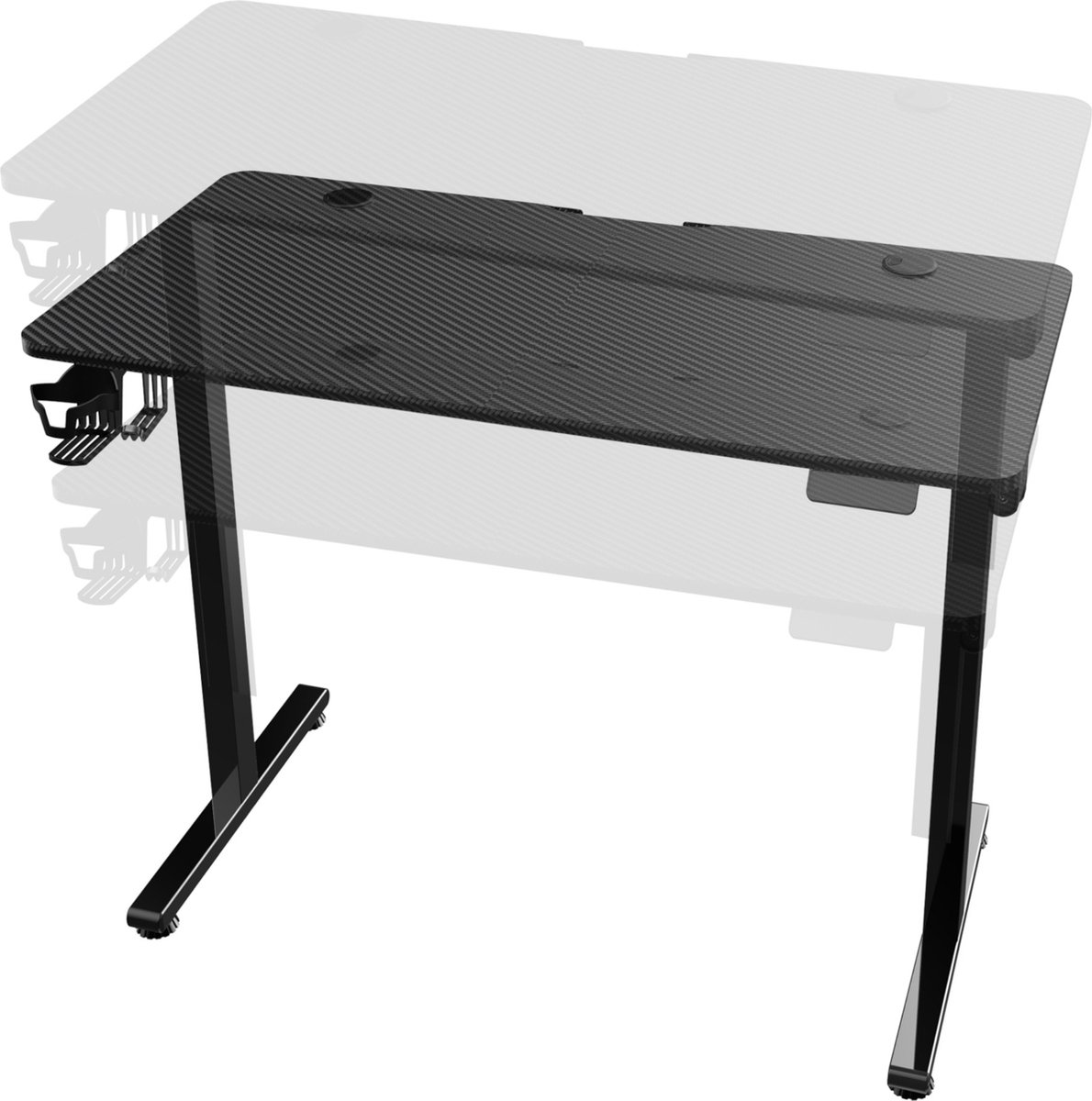 Game Desk Ria - Zit Bureau - Sta Bureau - Elektrisch - 120x60x72-117cm - Zwart - Geheugenfunctie
