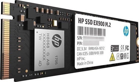 HP EX900 NVMe/PCIe M.2 SSD 2280 harde schijf 250 GB M.2 NVMe PCIe 3.0 x4