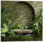 PVC Schuimplaat- Tuin met Groene Planten - 50x50 cm Foto op PVC Schuimplaat