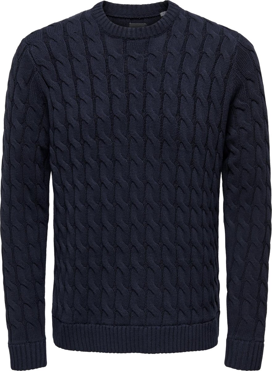 ONLY & SONS ONSKICKER LIFE REG 3 CABLE CREW KNIT Heren Trui - Maat L