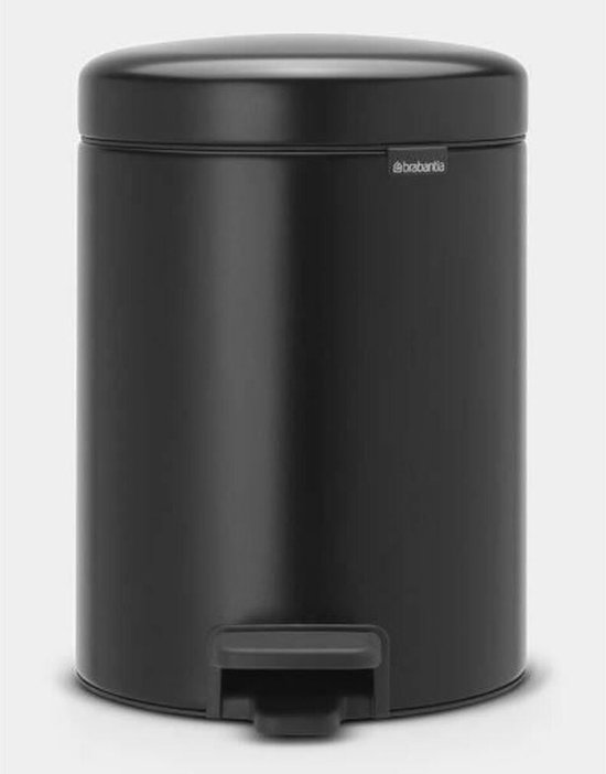 Brabantia NewIcon poubelle à pédale 5 litres avec seau intérieur synthétique - Matt Black
