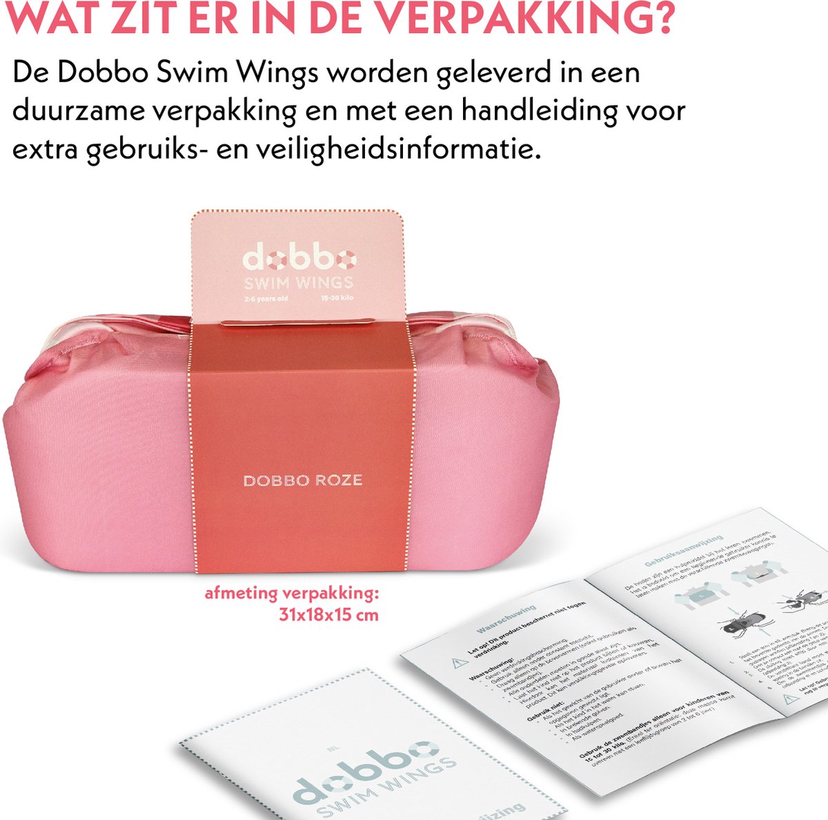 DOBBO Roze - Puddle Jumper - Zwembandjes - Zwemvest - Zwemvleugels - voor Kind van 2 tot 6 jaar - 15 tot 30kg - Roze — afbeelding 2