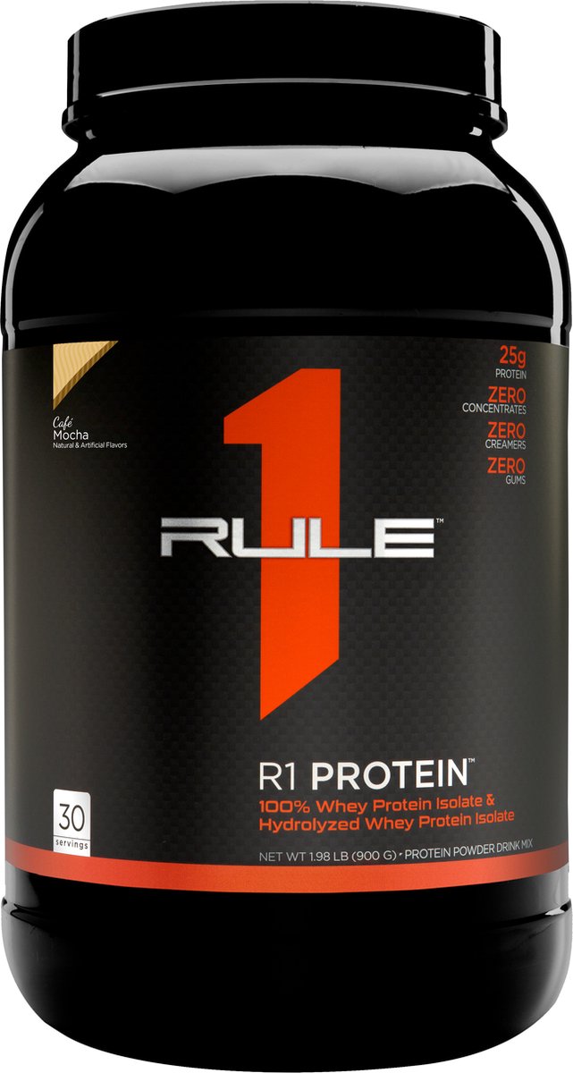 Rule1 R1 Protein Whey Isolate (2lbs) Café Mocha - Eiwitten - Wei-eiwit isolaat