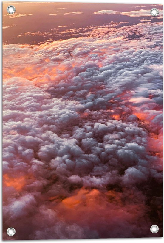 Tuinposter – Bovenaanzicht - Wolken - Kleuren - 40x60 cm Foto op Tuinposter (wanddecoratie voor buiten en binnen)