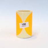 Autocollants Blanco op rol de 100 autocollants 100 mm orange fluo