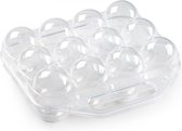 Plasticforte Eierdoos - koelkast organizer eierhouder - 12 eieren - transparant - kunststof - 20 x 19 cm