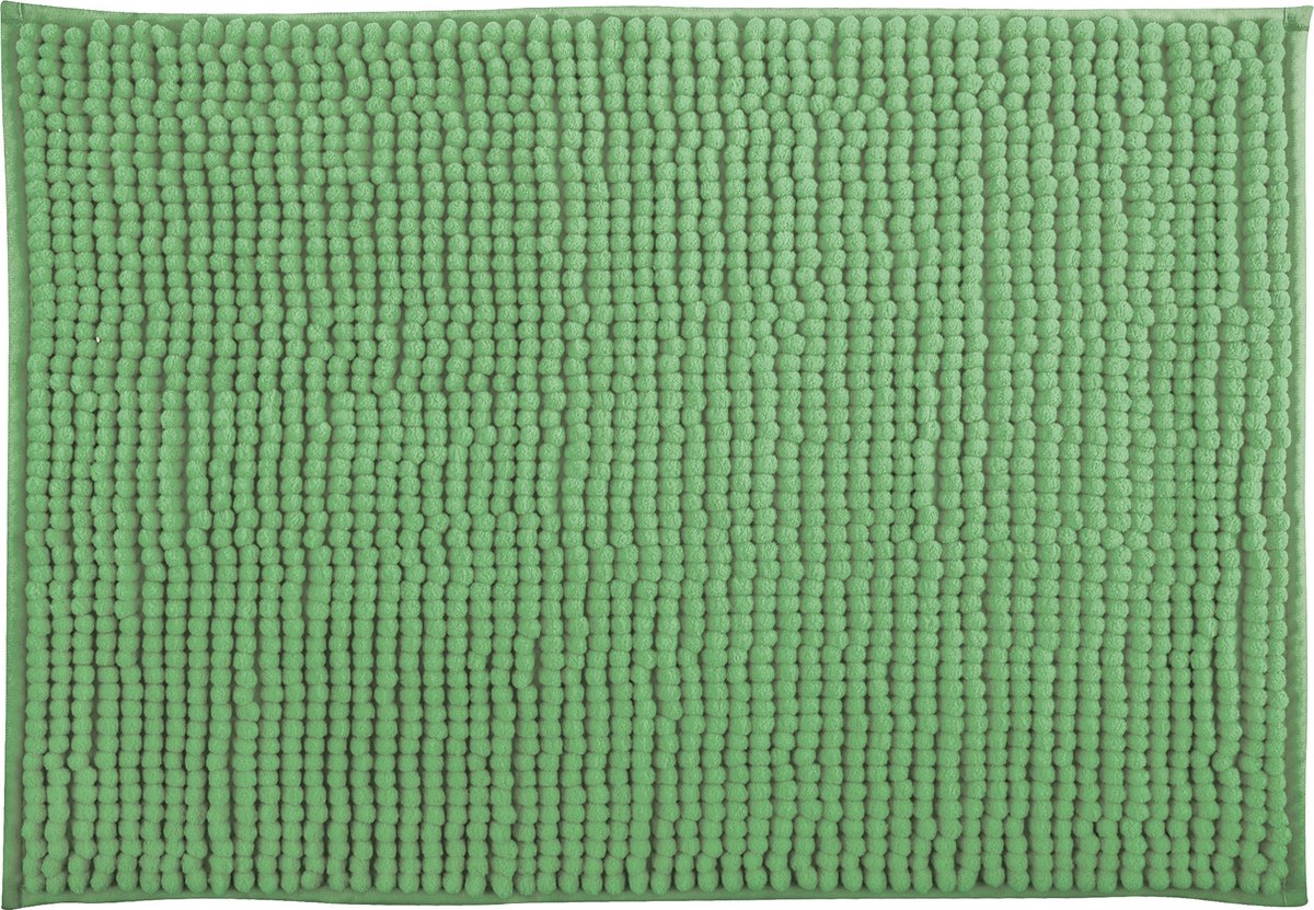 MSV Badkamerkleed/badmat - kleedje voor op de vloer - groen - 60 x 90 cm - Microvezel - anti-slip