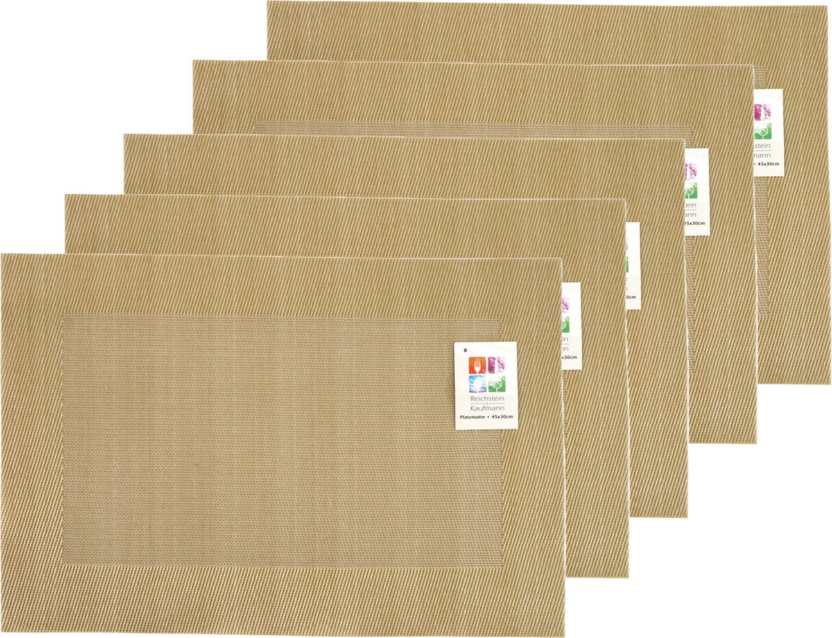 Placemats Hampton - 10x - goud - PVC - 30 x 45 cm