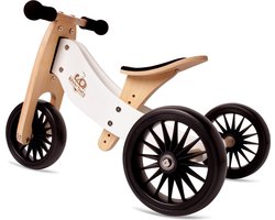 Kinderfeets 2-in-1 houten loopfiets & driewieler Tiny Tot Plus - Wit