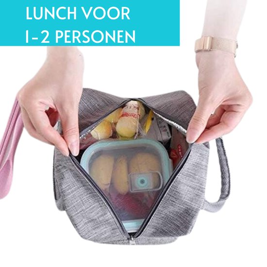 Geïsoleerde Lunchtas Set  2x  - Opvouwbare Koeltas Voor Kinderen En Volwassenen Roze En Paars