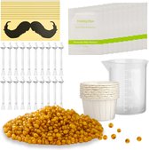 BAØRD Neus Wax Set Inclusief 100gr Gouden Wax Beans – 20 Wax Stokjes – 10 Wipes – 10 Snorbeschermers – 10 Cups – 1 Maatbeker – Neuswax – Neushaar Wax – Ontharingswax – Nose Wax Kit - Neusharen Verwijderen – Neushaartjes Parels Bonen - Neus Ontharing