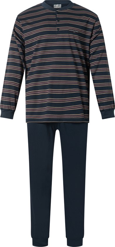 Gentlemen - heren pyjama 114237 - knoophals - navy - maat XL