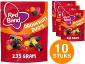 Red Band Dropfruit Duo's 10 zakken à 235g snoep - Zacht snoep - Winegums - Dropfruit duo's - Stazak