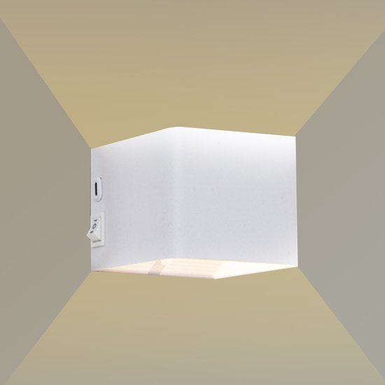Oplaadbare wandlamp voor binnen - Eenvoudig afneembaar en oplaadbaar via USB-C - Draadloos - LED - Wit