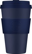 Ecoffee Cup Dark Energy PLA - Koffiebeker to Go 400 ml - Donkerblauw Siliconen