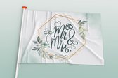 Bruiloft vlag - Mr & Mrs - Trouwen - Decoratie - Versiering - 150 x 100 cm