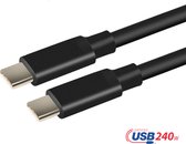 NÖRDIC USBC-N2102 USB IF Gecertificeerde USB-C kabel - USB2.0 - 240 W - 480 Mbps - 1m - Zwart