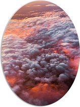 PVC Schuimplaat Ovaal - Bovenaanzicht - Wolken - Kleuren - 51x68 cm Foto op Ovaal (Met Ophangsysteem)