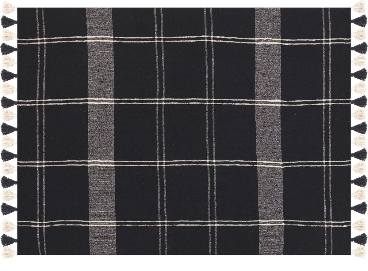 Beliani KULAC - Plaid - Zwart - Katoen