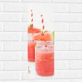 Muursticker - Watermeloen Drankje - 20x60 cm Foto op Muursticker