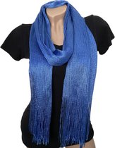Lange Sjaal - Kobaltblauw - Glinstering - 200 x 55 cm (1131)