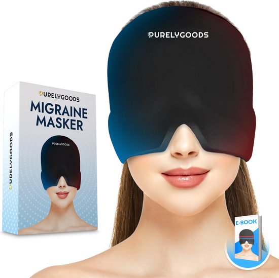 PurelyGoods Migraine Muts - Migraine Masker - Hoofdpijn Masker - Coldpack - Migraine Cap - Hoofdpijn muts - Inclusief Handleiding en E-book