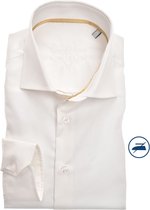 Ledub modern fit overhemd - wit - Strijkvrij - Boordmaat: 37