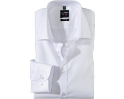 OLYMP Level 5 body fit overhemd - mouwlengte 7 - wit - Strijkvriendelijk - Boordmaat: 42