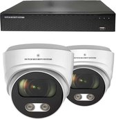 Camerabeveiliging 2K QHD - Sony 5MP - Set 2x Audio Dome - Wit - Buiten & Binnen - Met Nachtzicht - Incl. Recorder & App