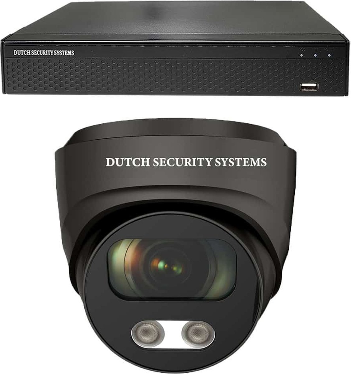 Draadloze Camerabeveiliging - Sony 5MP - 2K QHD - Set 1x Audio Dome - Zwart - Binnen & Buiten - Met Nachtzicht - Incl. Recorder & App