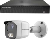 Draadloze Camerabeveiliging - Sony 5MP - 2K QHD - Set 1x Bullet - Wit - Binnen & Buiten - Met Nachtzicht - Incl. Recorder & App