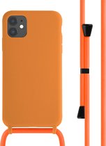 iMoshion Hoesje Geschikt voor iPhone 11 Hoesje Met Koord - iMoshion Siliconen hoesje met koord - Oranje