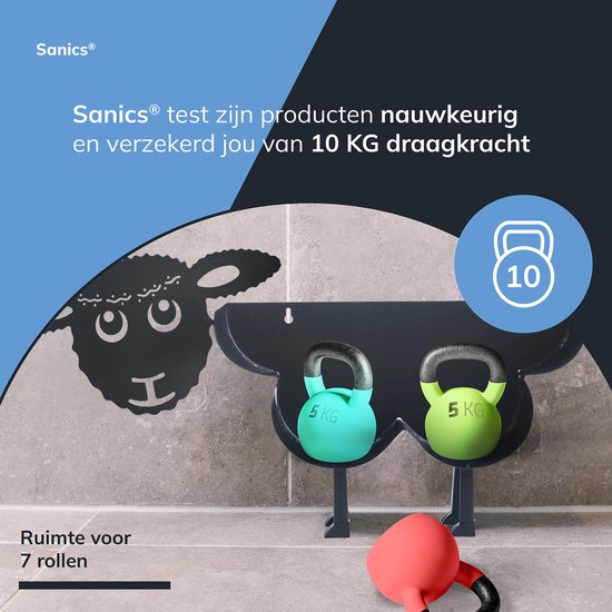 Porte-rouleau de rechange Sanics Autonome - Suspendu - Support mural - Mouton - Zwart