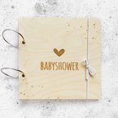 Babyshowerboek - hout - excl. inhoud - eigen babyshowerboek maken - gastenboek babyshower - spelletjesboek babyshower