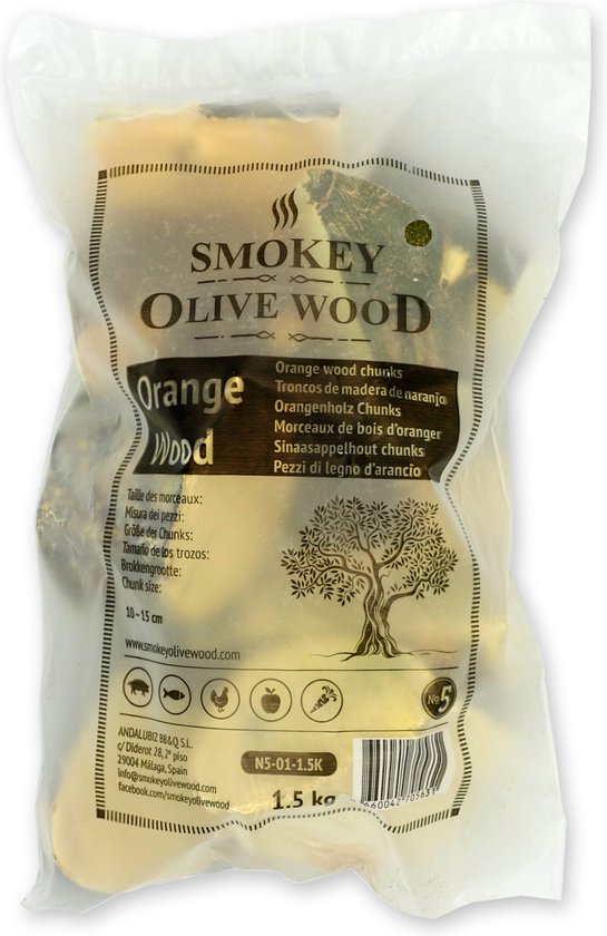 Smokey Olive Wood Sinaasappel Chunks 1,5 kg