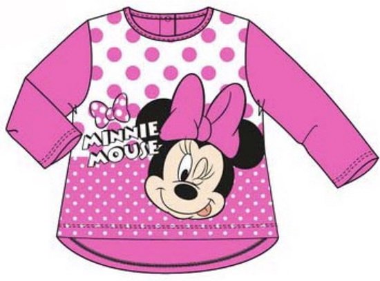 Disney Minnie Mouse Shirt - Lange Mouw - Roze - Maat 80