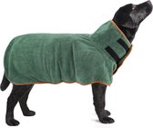 hondenhanddoek, middelgrote honden, supervochtigheid, sneldrogende handdoek, microvezel handdoek, verstelbare kraag en taille, hondenhanddoek voor grote, middelgrote honden, groen (L, groen)