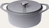 POT ART Gietijzeren braadpan - 28 cm - 11,25 cm hoog - 5,6 liter - inductie - Kleur Stone (Grijs)