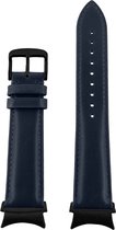 Fungus - Smartwatch bandje - Geschikt voor Samsung Galaxy Watch 6, Watch 5 (Pro), Watch 4 - Leer - Blauw, zwart connector