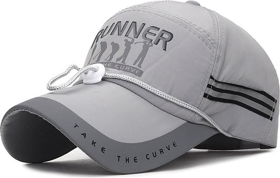 Golfpet Runner – Take the Curve – Baseball Cap - Grijs - Onesize - Golfers / Vissers