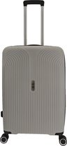 SB Travelbags Valise bagage 65cm trolley 4 roulettes doubles - Grijs clair - Serrure TSA
