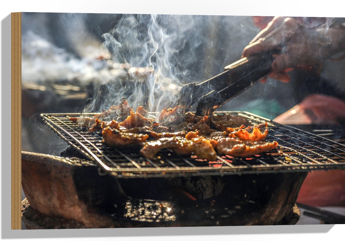 Hout - Barbecue - Kool - Rook - Tang - Vlees - Bakken - Eten - Buiten - 60x40 cm - 9 mm di