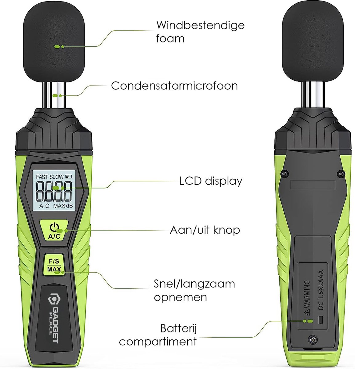 Sonomètre PuroTech - Décibelmètre numérique - Écran LCD - Pollution sonore  - 30 dB à