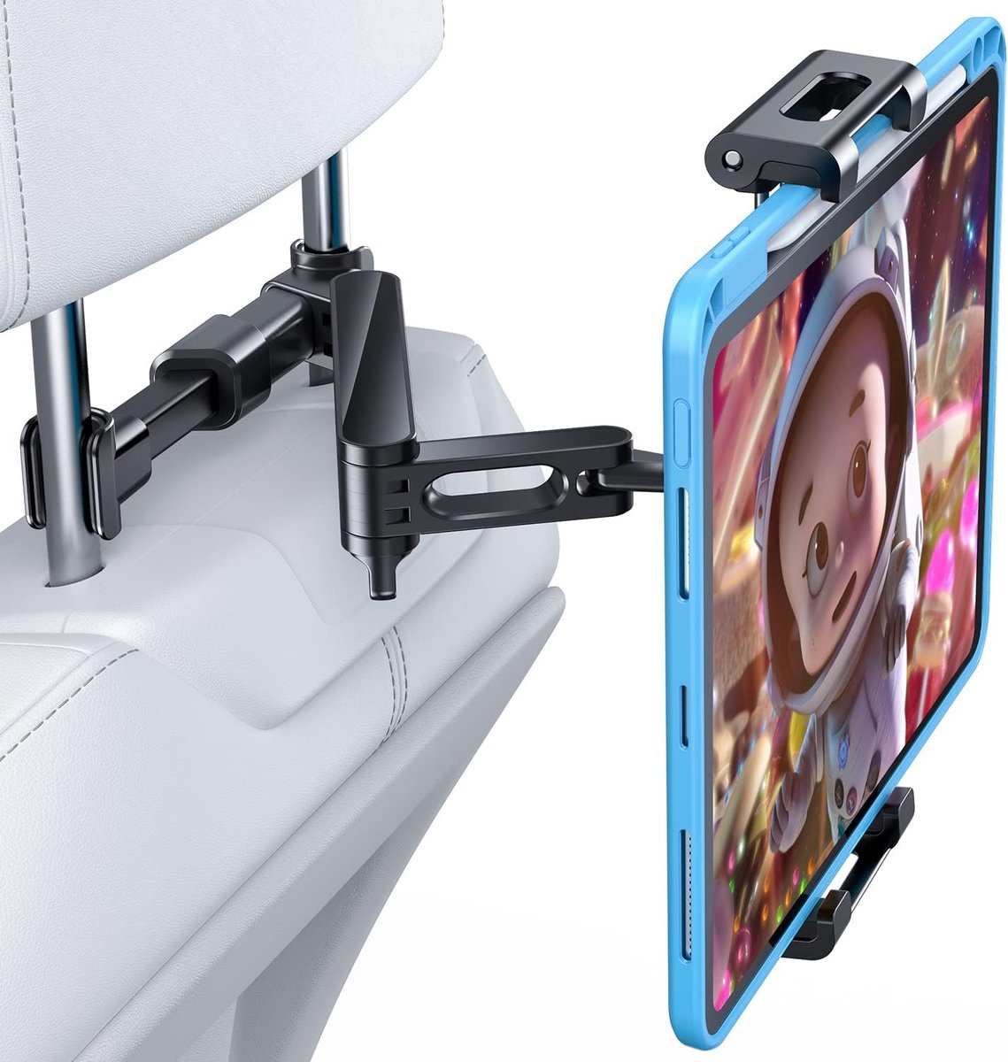 Tablet houder auto met verstelbare arm - Hoofdsteun bevestiging - Tablethouder geschikt voor Tablet, telefoon, Switch en meer